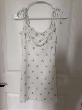 Princess Polly White Floral Elastic Neck Mini Dress